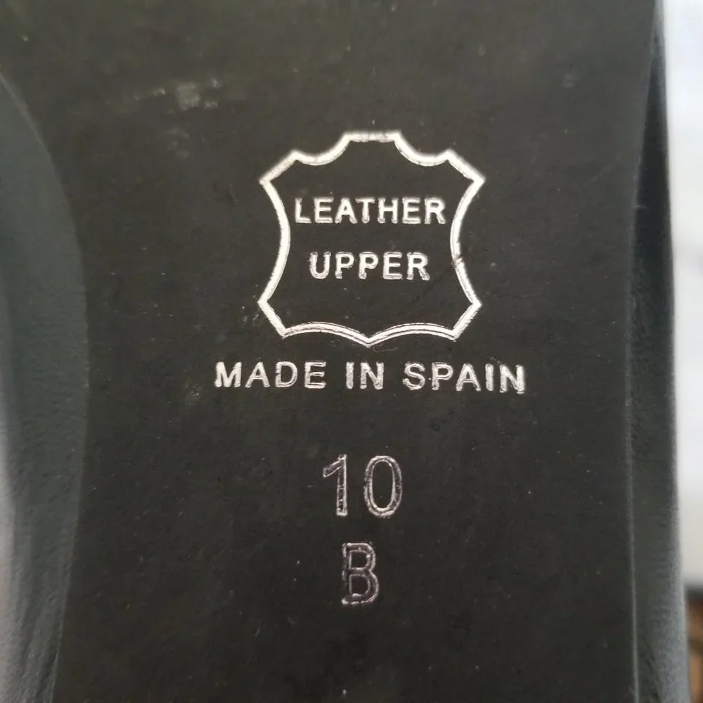 FS/NY FSNY Black Leather Lace Up Flats Ballet Ballerina 10 B - Picture 12 of 12